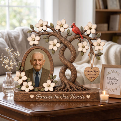 Miss You Forever And Always - Personalized Acrylic Plaque, Forever In Our Hearts Cardinal Remembrance Decor