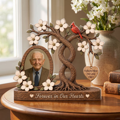 Miss You Forever And Always - Personalized Acrylic Plaque, Forever In Our Hearts Cardinal Remembrance Decor