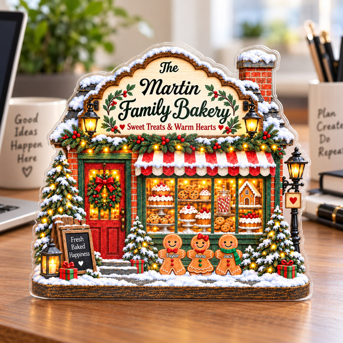 The Family Bakery - Personalized Acrylic Plaque, Family Christmas Home Decor