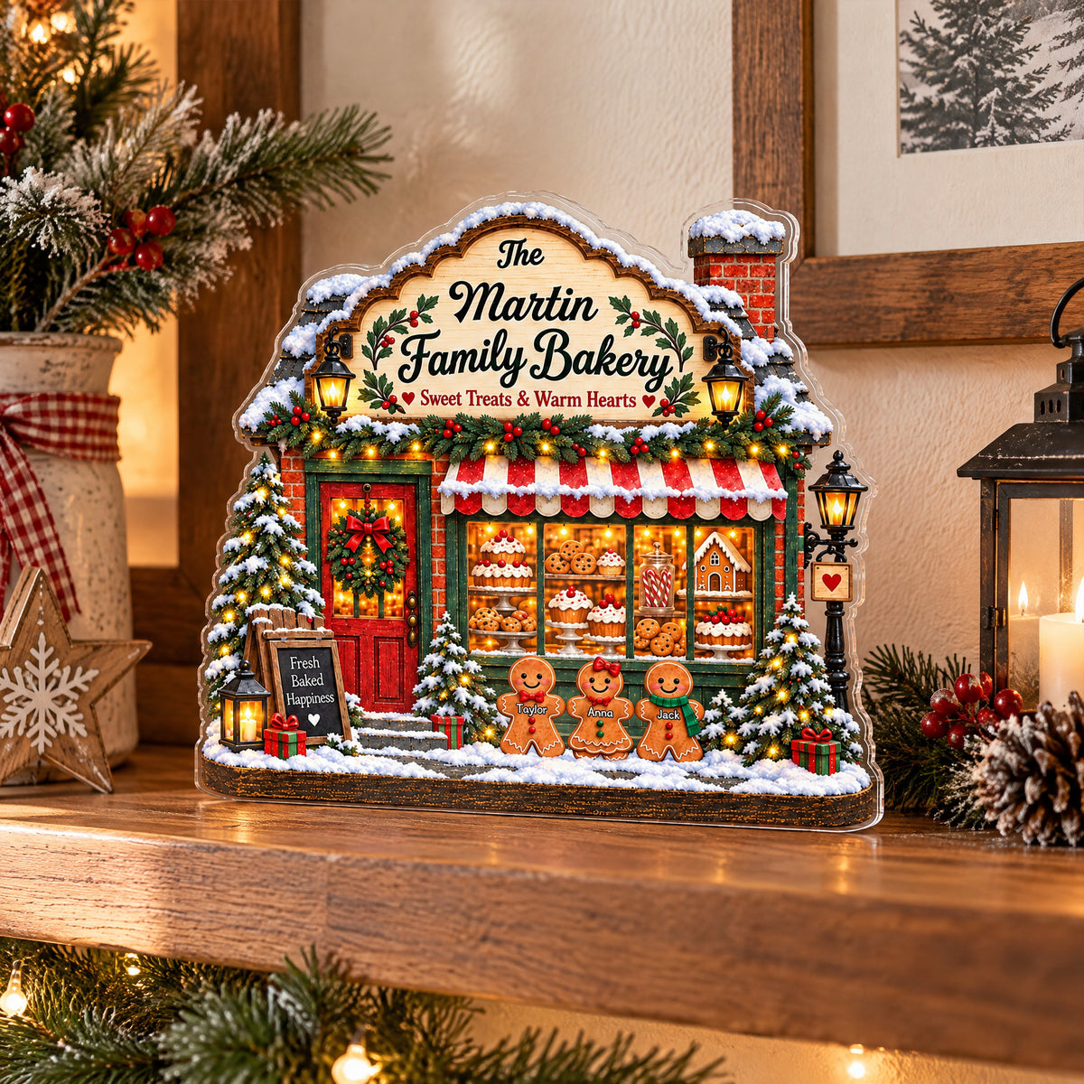 The Family Bakery - Personalized Acrylic Plaque, Family Christmas Home Decor