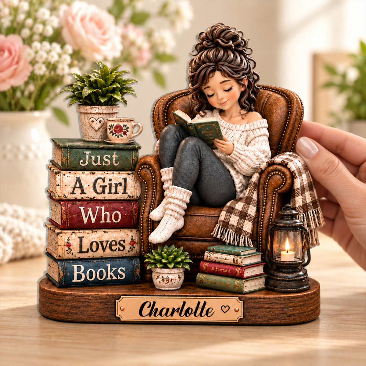Just A Girl Who Loves Books- Personalized Acrylic Plaque, Book LoverGift, Gift For Her