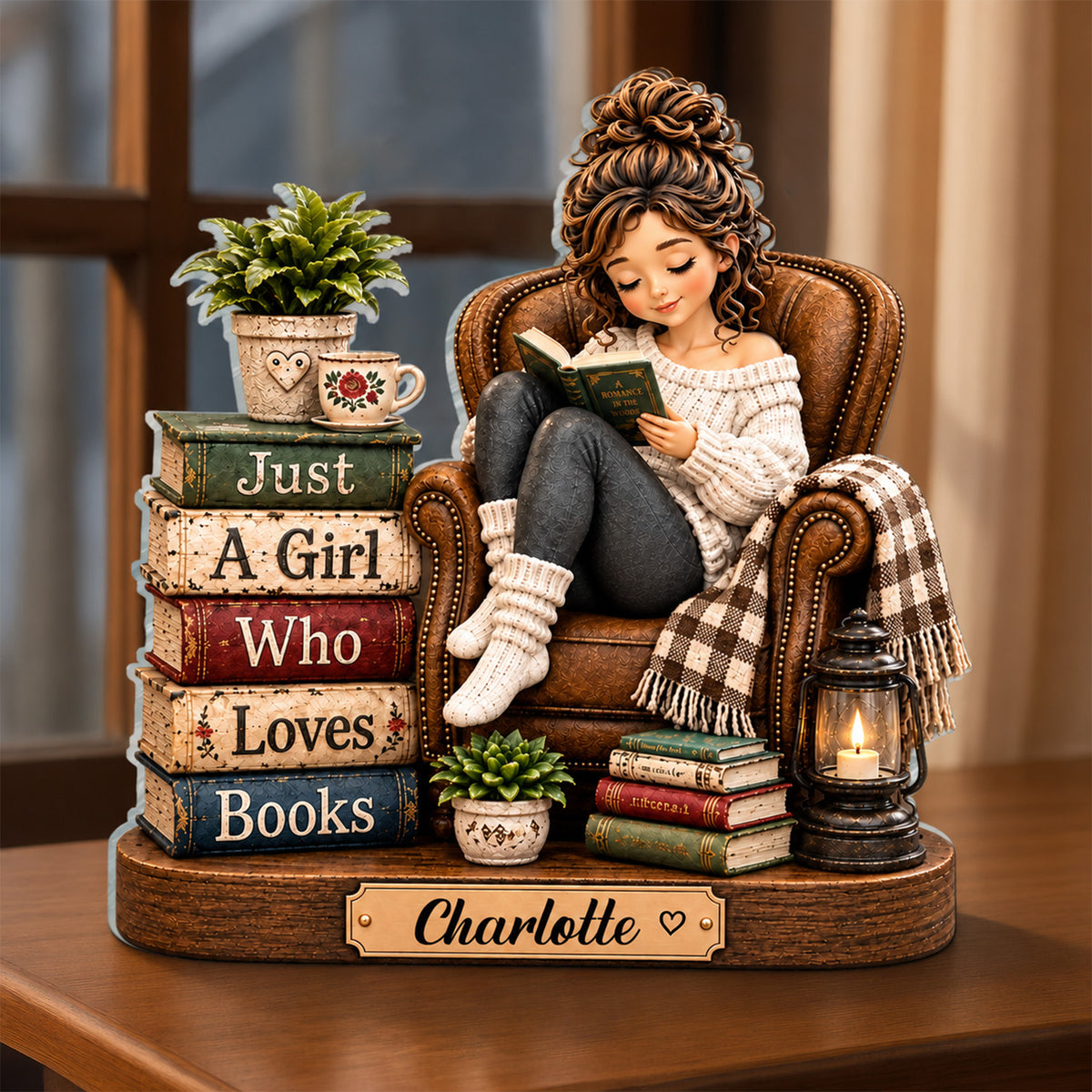 Just A Girl Who Loves Books- Personalized Acrylic Plaque, Book LoverGift, Gift For Her