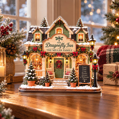 Home Is Where Christmas Lives - Personalized Acrylic Plaque, Custom Name Family Christmas House
