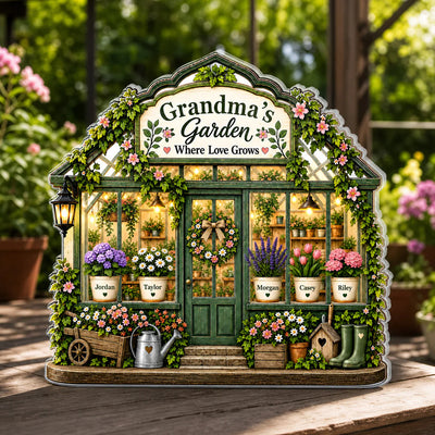 Grandma's Garden Greenhouse - Personalized Acrylic Plaque, Grandma Gift, Nana's Garden