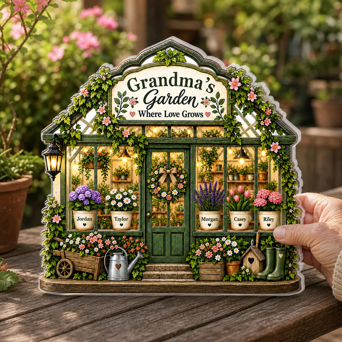 Grandma's Garden Greenhouse - Personalized Acrylic Plaque, Grandma Gift, Nana's Garden
