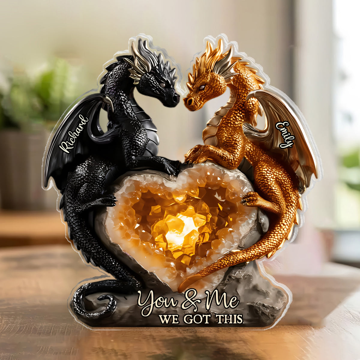 You &amp; Me, We Got This- Personalized Acrylic Plaque, Custom Dragon Home Decor,  Couple Gift