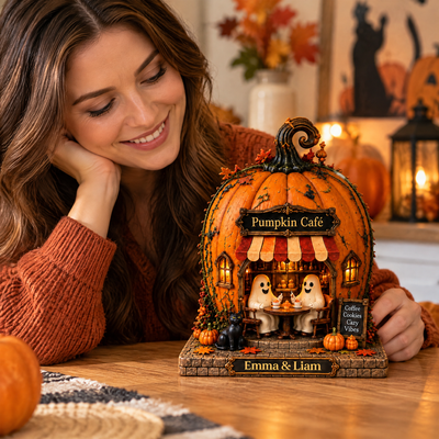 Pumpkin Coffee - Personalized Acrylic Plaque, Custom Charming Halloween Pumpkin House Decor