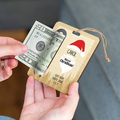 Here's A Few Bucks For Christmas - Personalized Wooden Ornament, Gift 