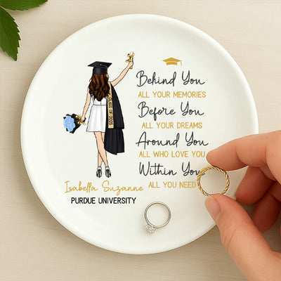 Behind You All Memories - Personalized Jewelry Dish, Graduation Gift F