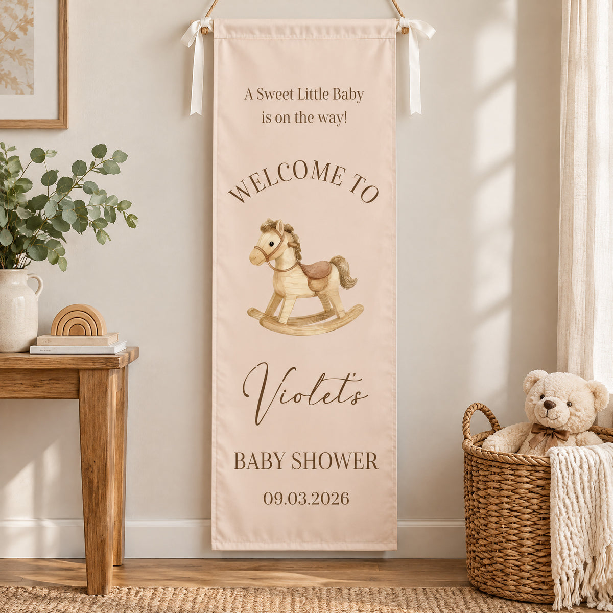 Personalized Baby Shower Welcome Backdrop