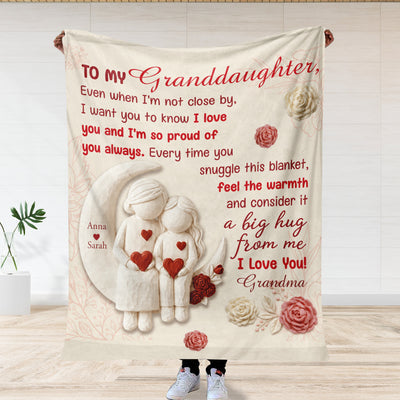 I Want You Know How Much I Love You - Personalized Blanket, Custom Grandma and Baby Name Blanket, Gift for Granddaughter