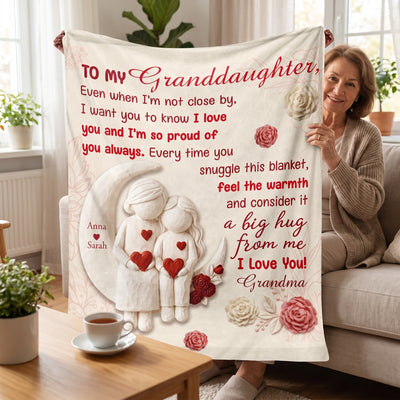 I Want You Know How Much I Love You - Personalized Blanket, Custom Grandma and Baby Name Blanket, Gift for Granddaughter