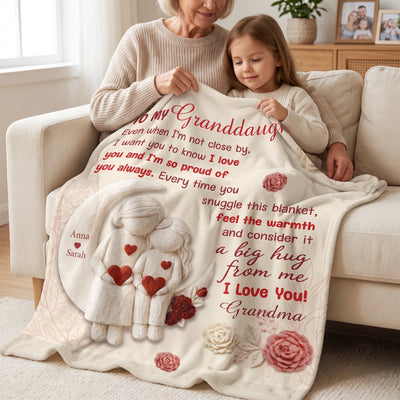 I Want You Know How Much I Love You - Personalized Blanket, Custom Grandma and Baby Name Blanket, Gift for Granddaughter