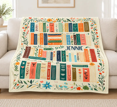 Books Are My Therapy - Personalized Blanket, Gift For Book Lovers, Book Gift With Custom Name