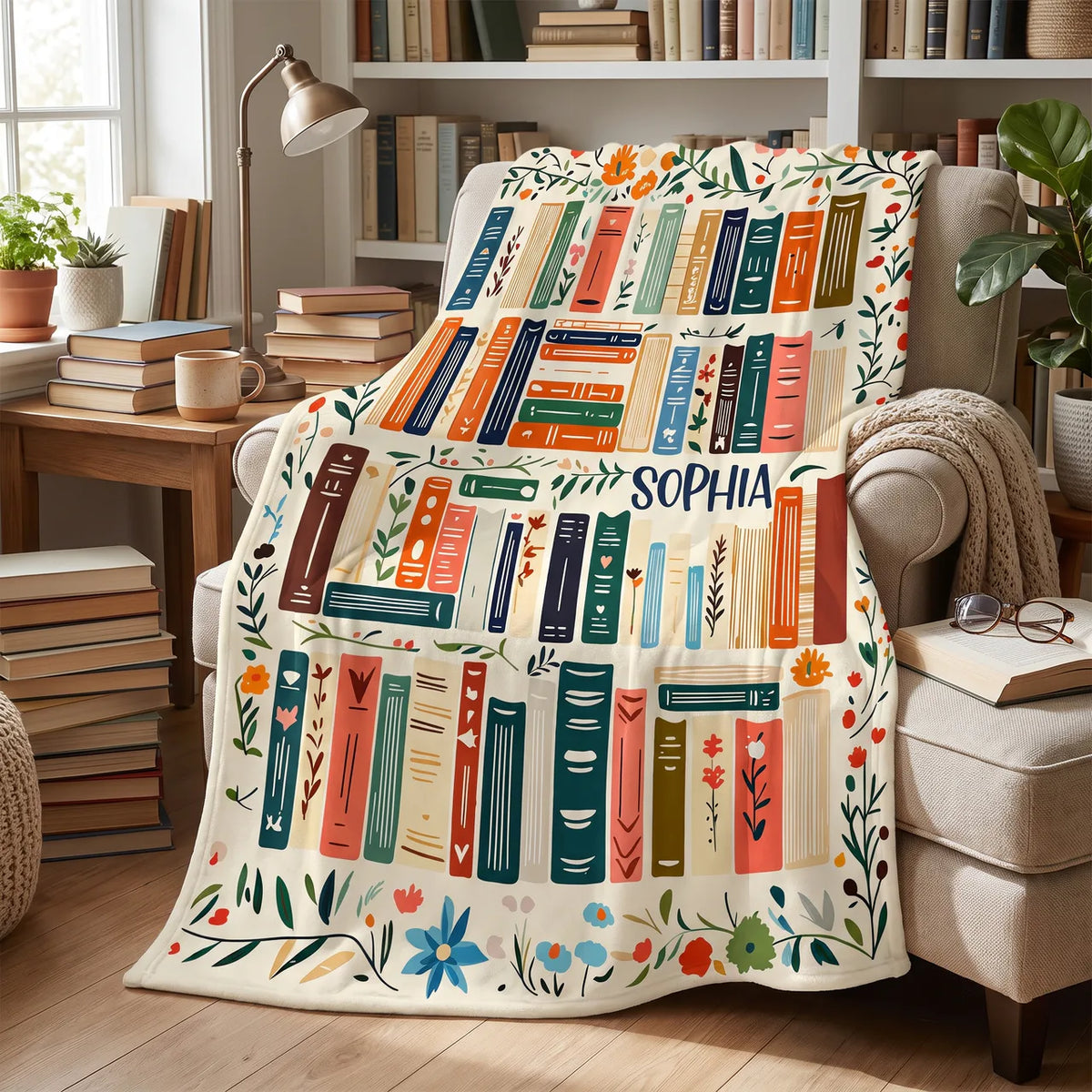 Books Are My Therapy - Personalized Blanket, Gift For Book Lovers, Book Gift With Custom Name
