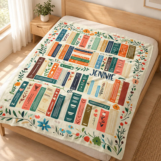 Books Are My Therapy - Personalized Blanket, Gift For Book Lovers, Book Gift With Custom Name