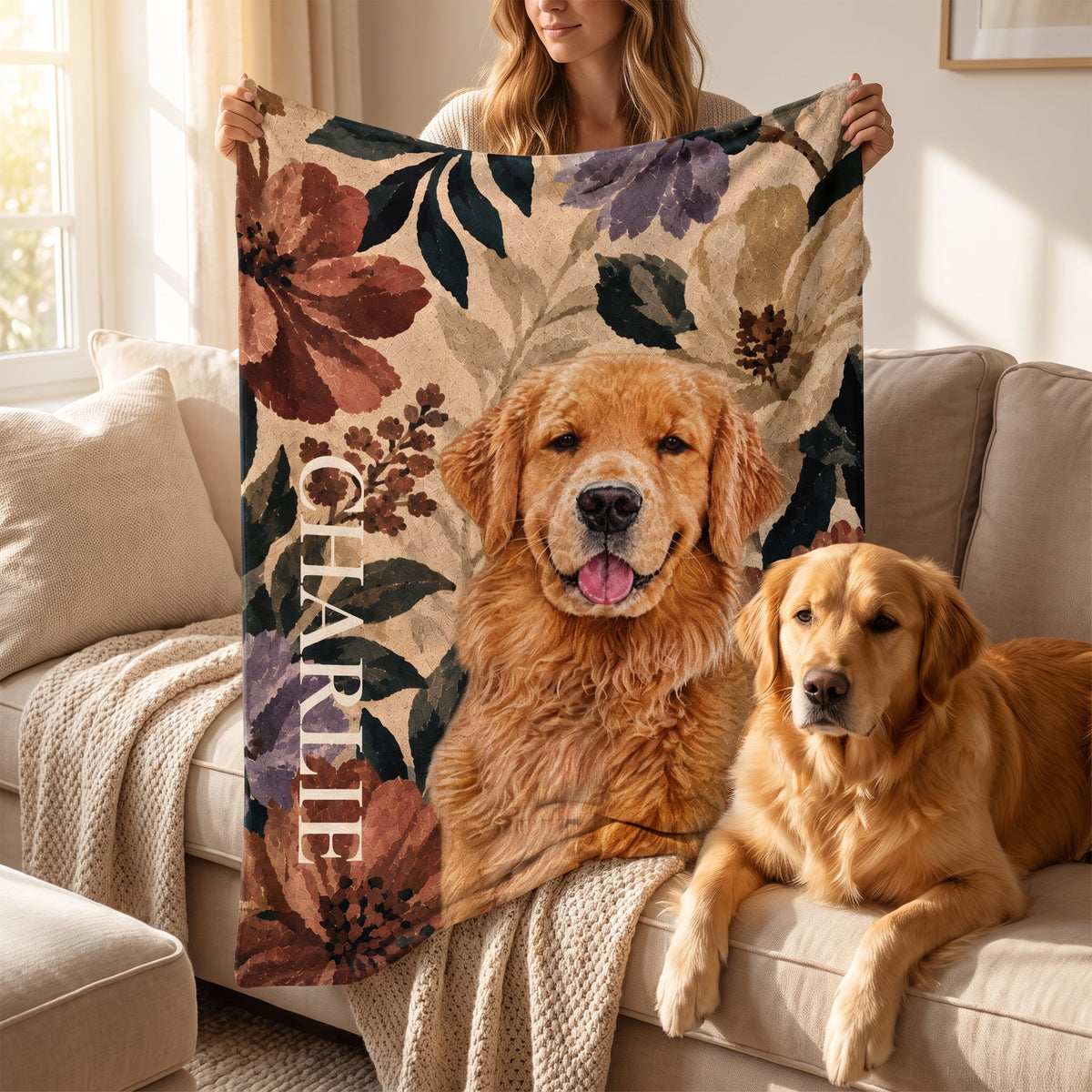My Little Love - Personalized Blanket, Custom Dog Portrait With Name Blanket, Gift for Pet Lovers