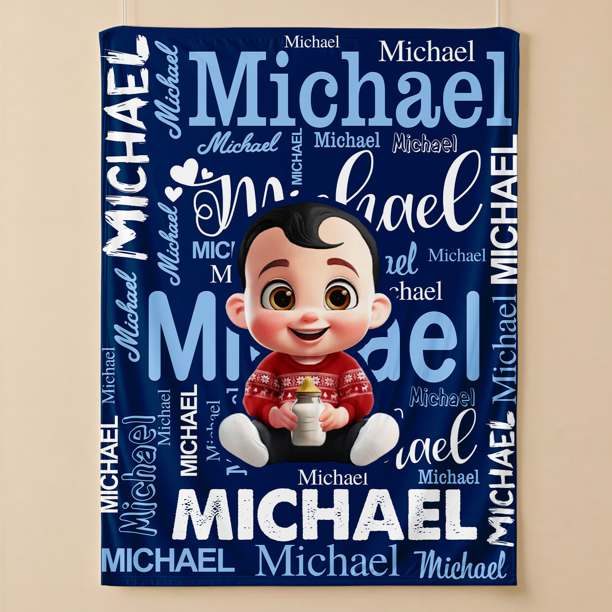 Wrapped in Love - Personalized Blanket, Custom Kids Name Blanket, Personalized Gift for Him and Her