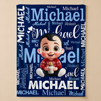 Wrapped in Love - Personalized Blanket, Custom Kids Name Blanket, Personalized Gift for Him and Her