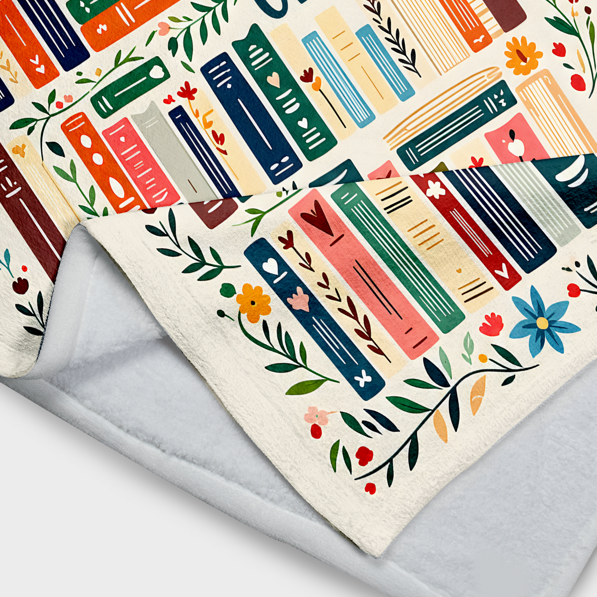 Her Cozy Library - Personalized Blanket, Custom Name Reading Throw, Cozy Library Gift for Book Lovers