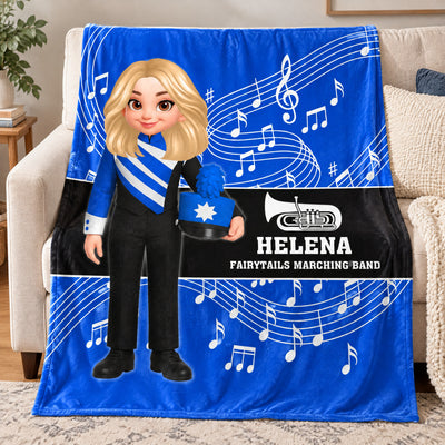 Music Marching Band-  Personalized Blanket, Christmas Gift For Son, Grandson, Daughter, Granddaughter