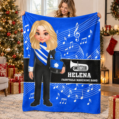 Music Marching Band-  Personalized Blanket, Christmas Gift For Son, Grandson, Daughter, Granddaughter