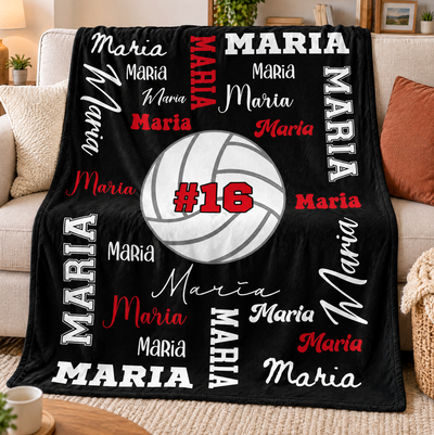Just A Girl Who Loves Volleyball- Personalized Blanket, Volleyball Team Gift
