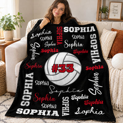 Just A Girl Who Loves Volleyball- Personalized Blanket, Volleyball Team Gift