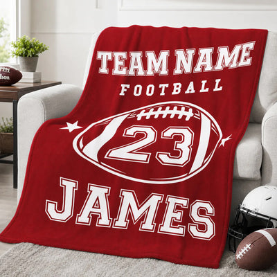 Born To Play - Personalized Blanket, Custom Name And Number Player Blanket, Gift for Football Lovers