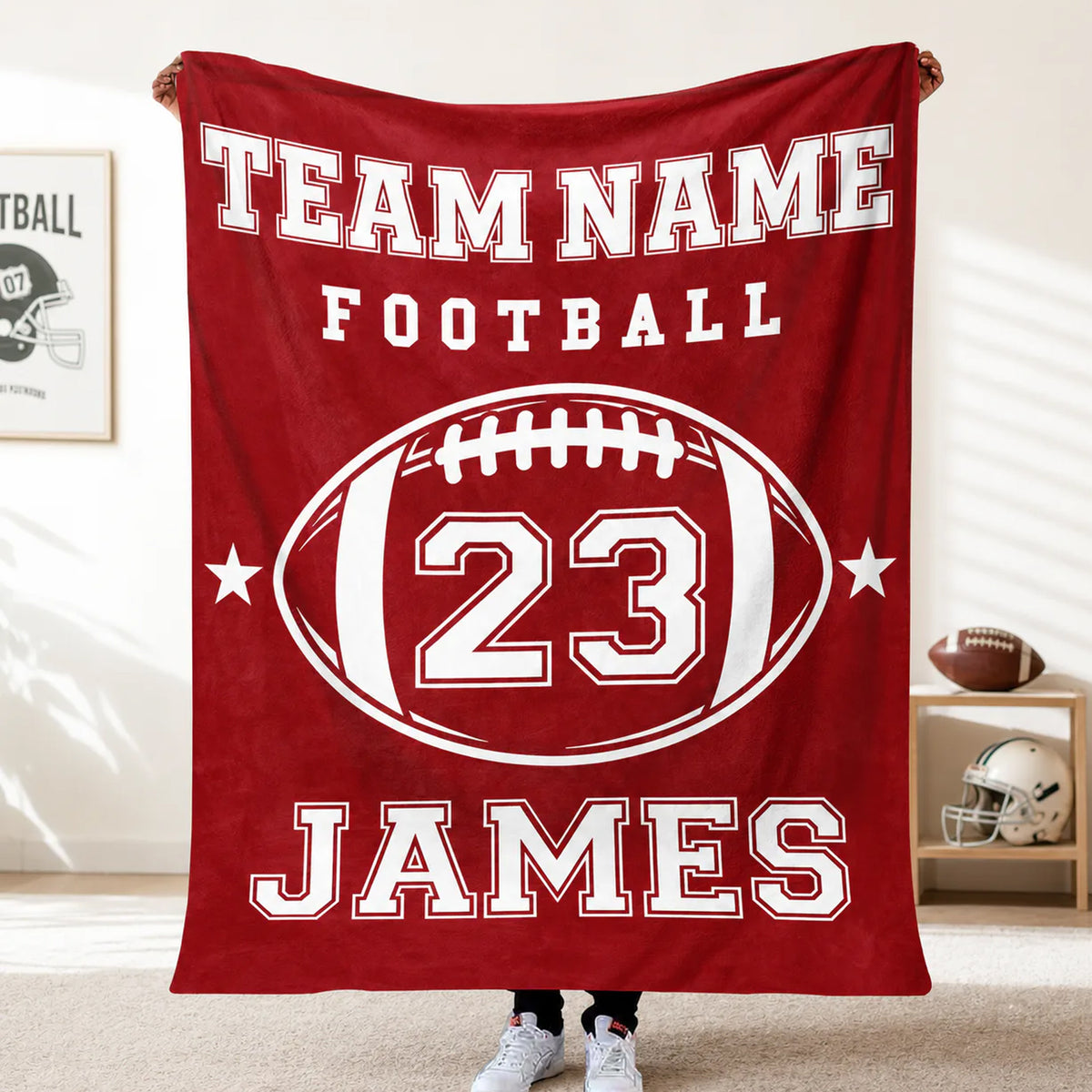 Born To Play - Personalized Blanket, Custom Name And Number Player Blanket, Gift for Football Lovers