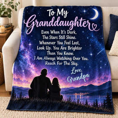 You Are Brighter - Personalized Blanket, Custom Signature Granddaughter Blanket, Gift for Granddaughter