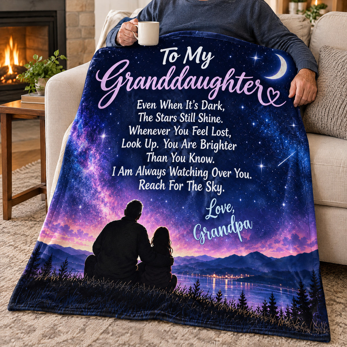 You Are Brighter - Personalized Blanket, Custom Signature Granddaughter Blanket, Gift for Granddaughter