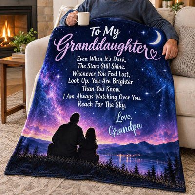 You Are Brighter - Personalized Blanket, Custom Signature Granddaughter Blanket, Gift for Granddaughter