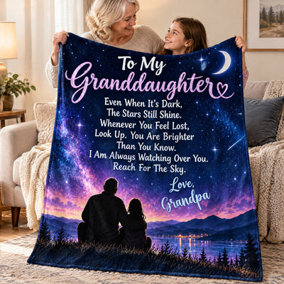 You Are Brighter - Personalized Blanket, Custom Signature Granddaughter Blanket, Gift for Granddaughter