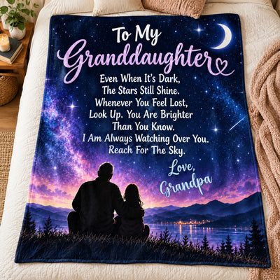 You Are Brighter - Personalized Blanket, Custom Signature Granddaughter Blanket, Gift for Granddaughter