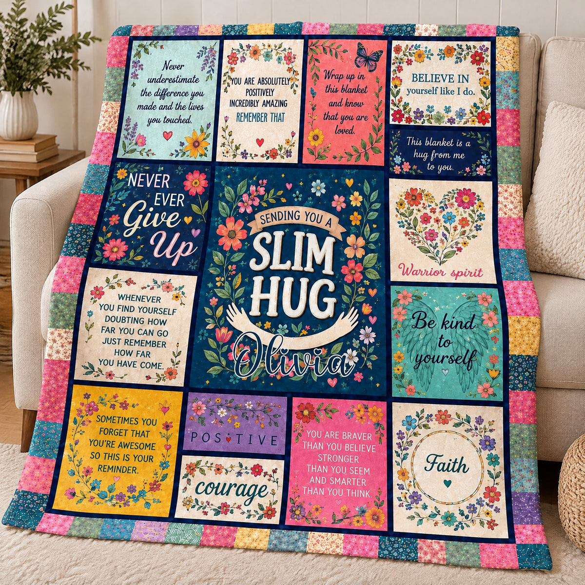 Get Well Soon -  Personalized Blanket, Inspirational Blanket, Gift for Women, Healing Blanket, Feel Better Gift After Surgery, Encouragement Gift
