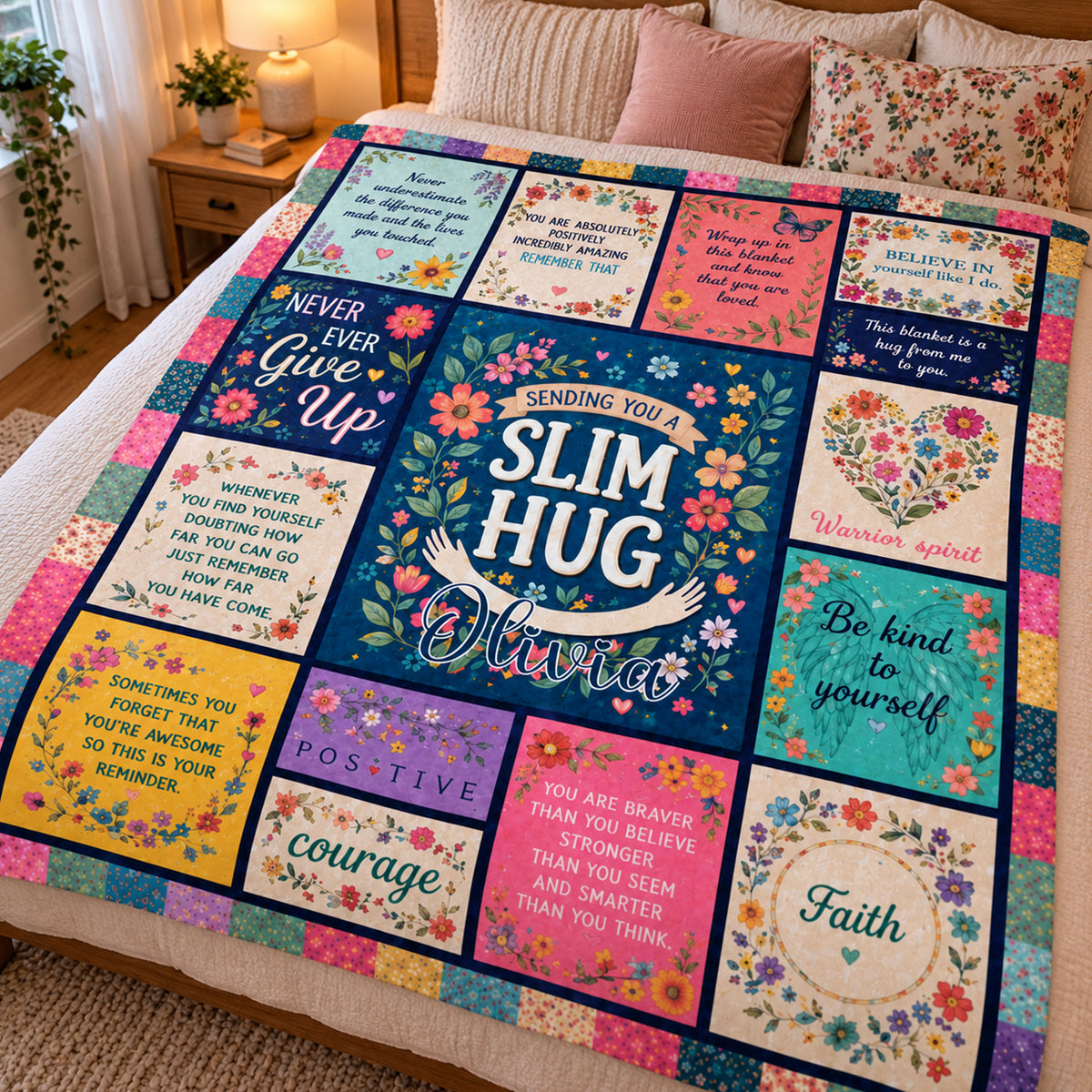 Get Well Soon -  Personalized Blanket, Inspirational Blanket, Gift for Women, Healing Blanket, Feel Better Gift After Surgery, Encouragement Gift