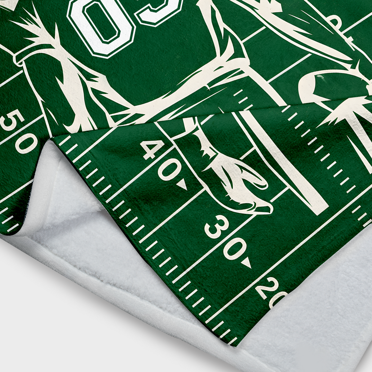 Personalized Football Player Silhouette Blanket