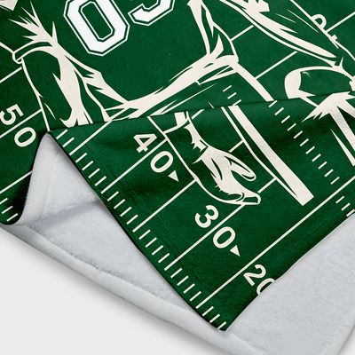 Personalized Football Player Silhouette Blanket