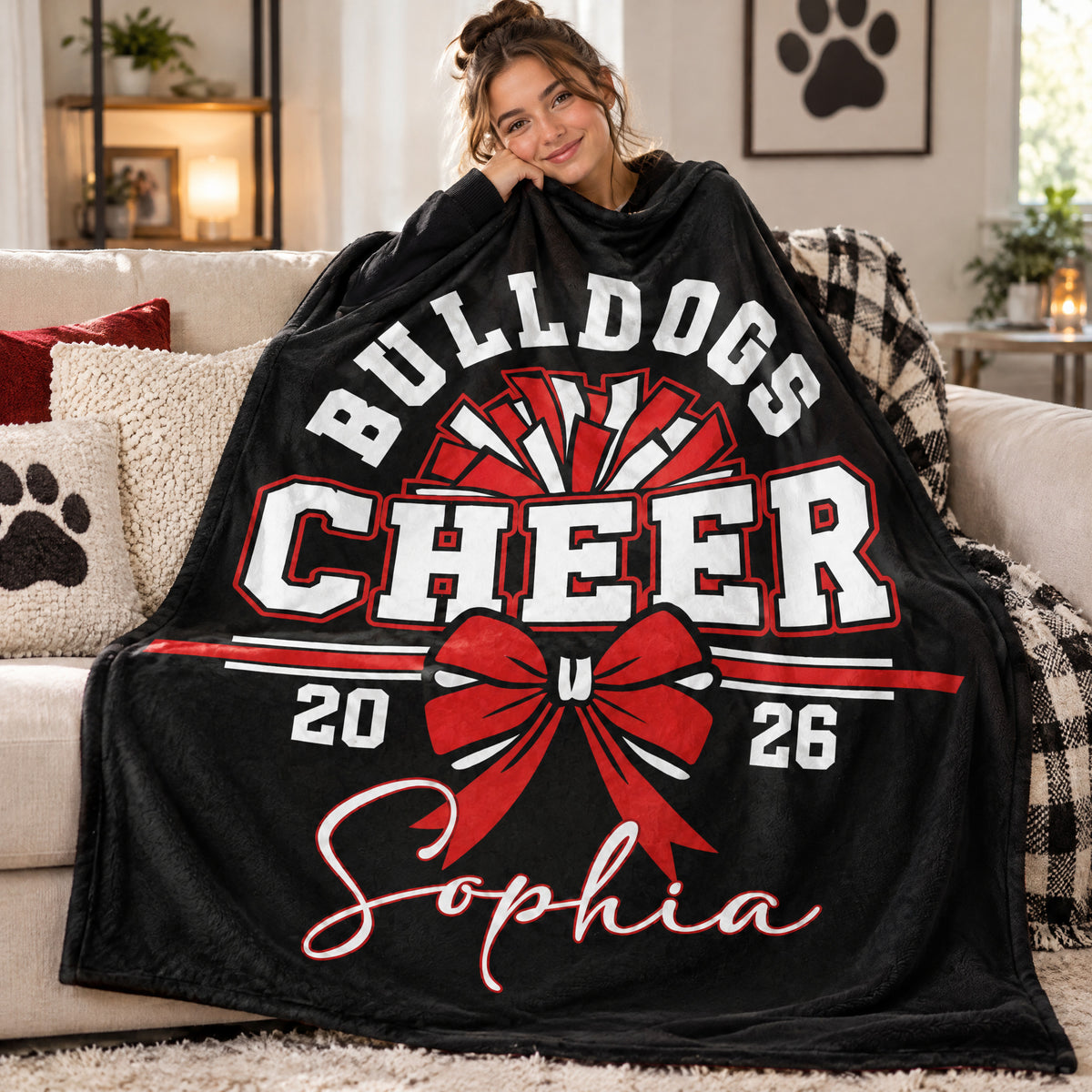 My Cheer Era - Personalized Blanket, Custom Cheerleading Team Blanket, Competitive Spirit Senior Cheer Gifts