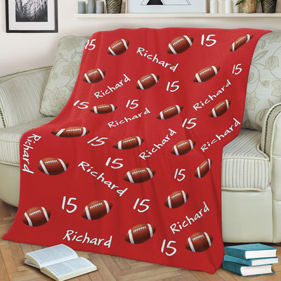 Sports Lover- Personalized Blanket, Custom Name & Number Sports Ball, Soccer Player Gift, Personal Team Gift