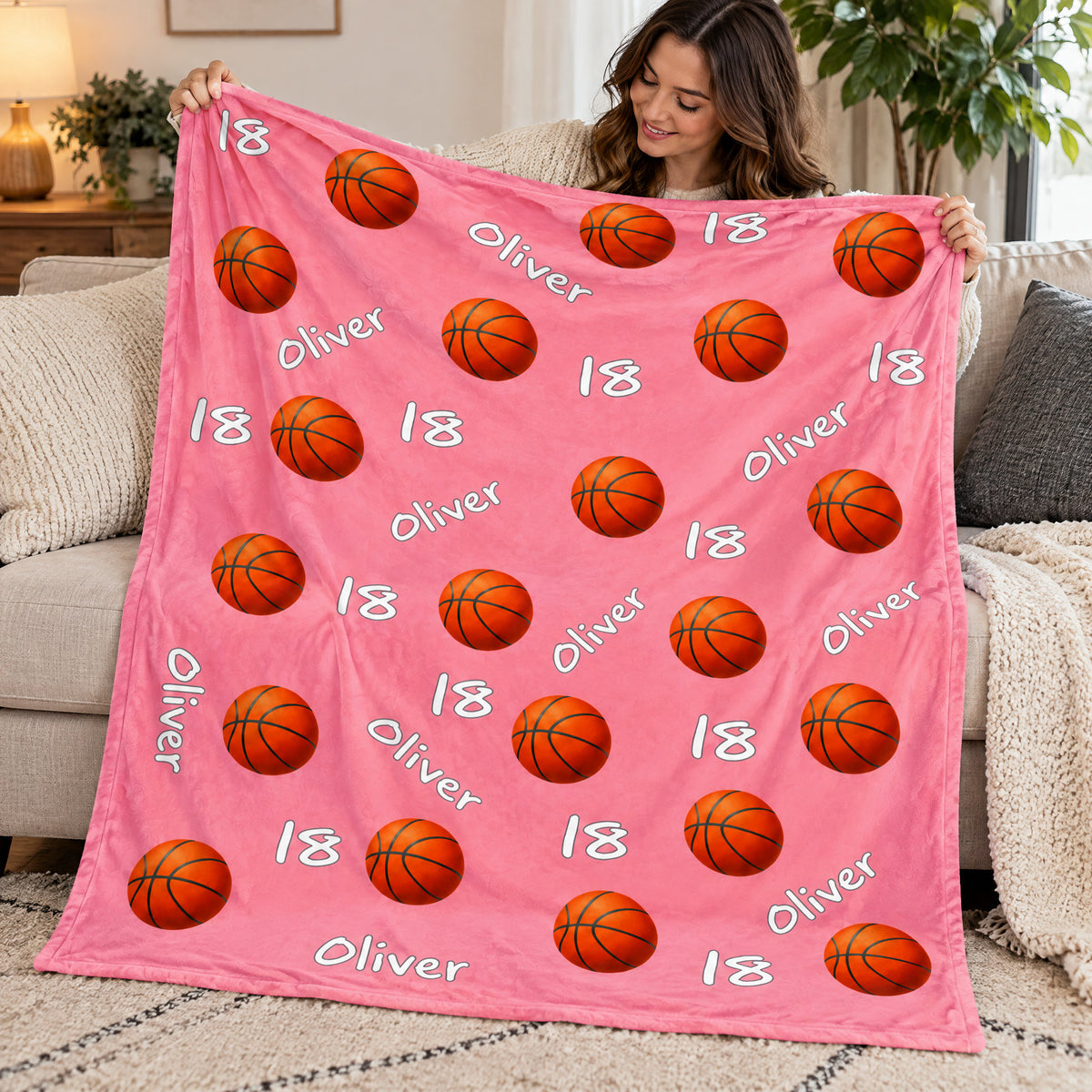 Sports Lover- Personalized Blanket, Custom Name &amp; Number Sports Ball, Soccer Player Gift, Personal Team Gift