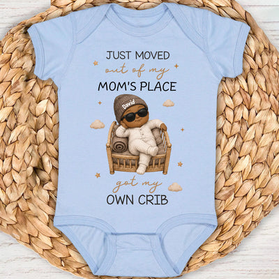 Living In My Own Crib- Personalized Baby Onesie, Christmas Baby Shower, Gender Reveal Gifts For New Moms, New Dads, New Parents