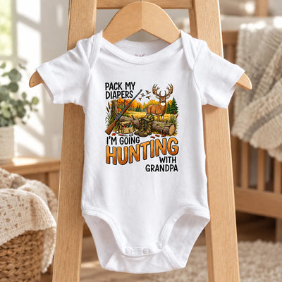 I'm Going Hunting With Grandpa - Personalized Baby Onesie, Custom Gift For Hunting Lovers