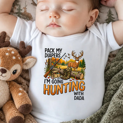 I'm Going Hunting With Grandpa - Personalized Baby Onesie, Custom Gift For Hunting Lovers