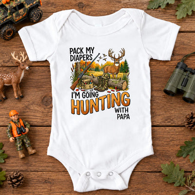 I'm Going Hunting With Grandpa - Personalized Baby Onesie, Custom Gift For Hunting Lovers