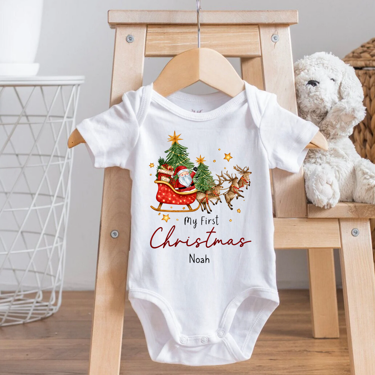 My First Christmas - Personalized Baby Onesie, Gift For Baby, Christmas Gift For New Baby