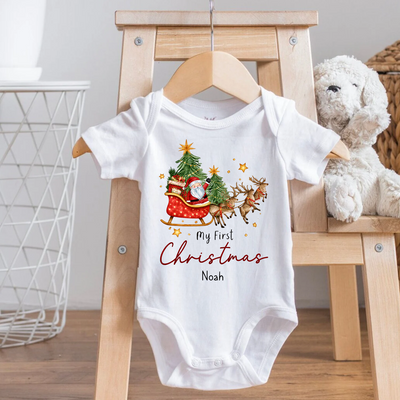 My First Christmas - Personalized Baby Onesie, Gift For Baby, Christmas Gift For New Baby
