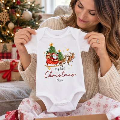 My First Christmas - Personalized Baby Onesie, Gift For Baby, Christmas Gift For New Baby
