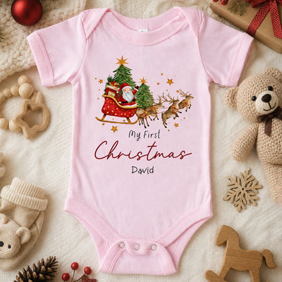 Baby  First Christmas - Personalized Baby Onesie, Kids Christmas Outfit, My 1st Christmas 2026